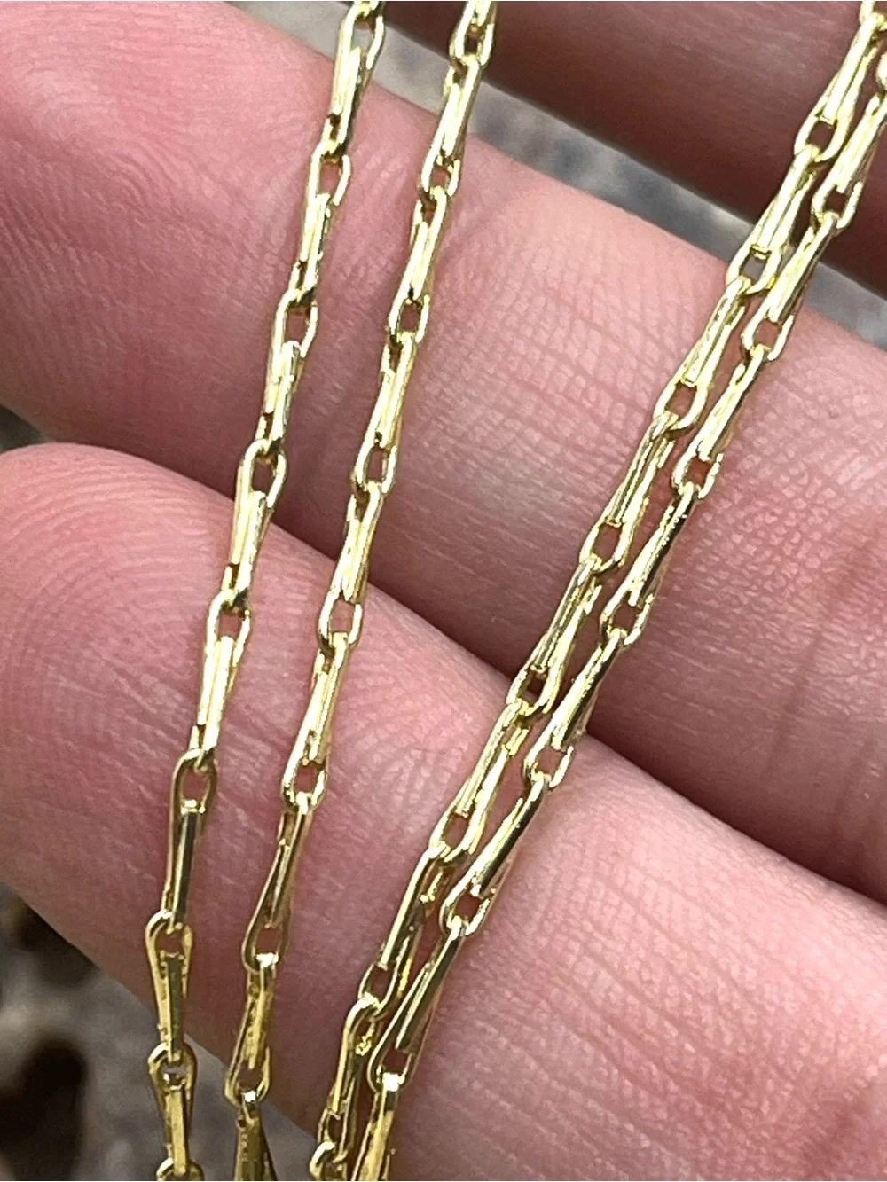 Faceted Teardrop Rose Quartz Pendant on a 29” Gold Tone Link Chain Necklace